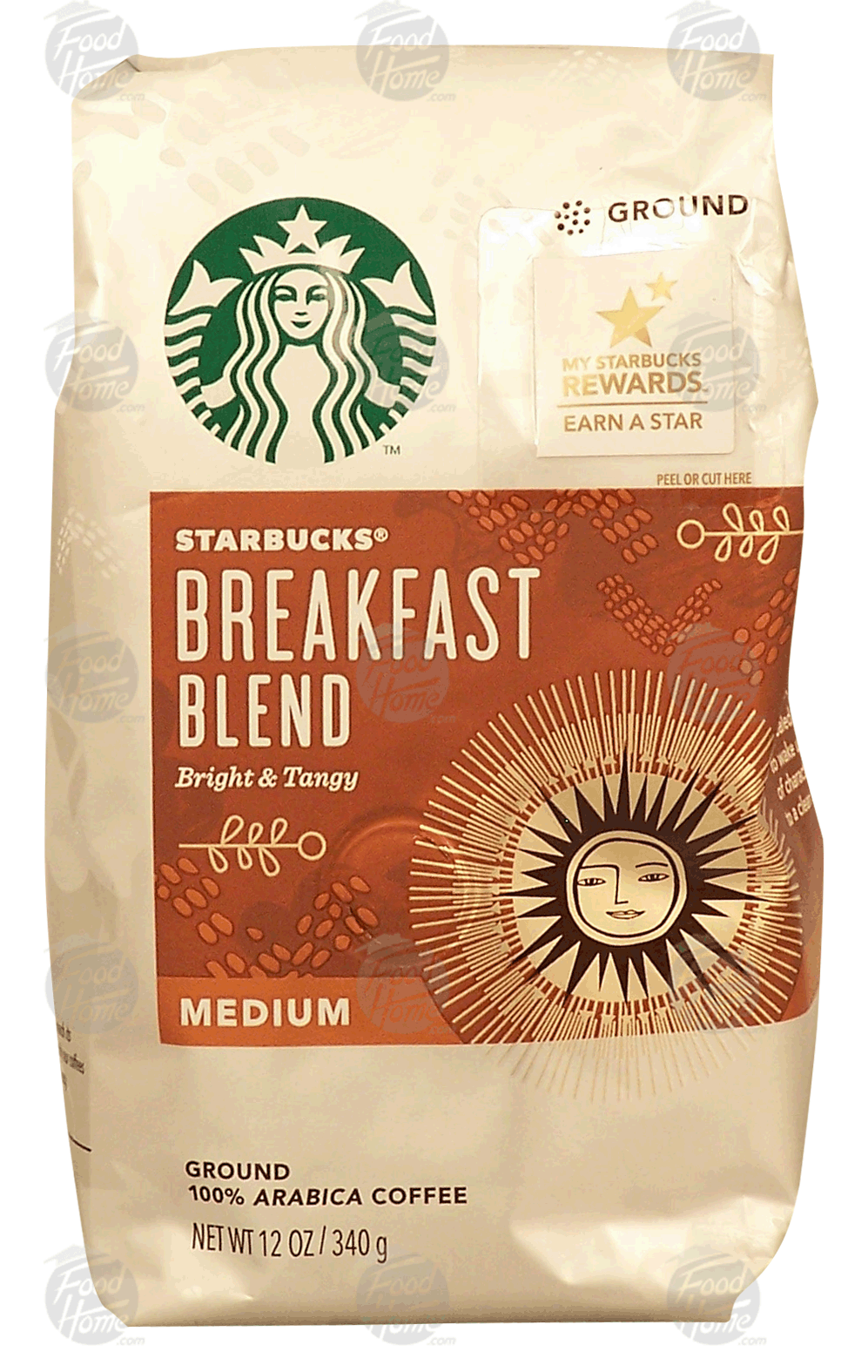 Starbucks Breakfast Blend bright & tangy, medium ground coffee, 100% arabica coffee Full-Size Picture